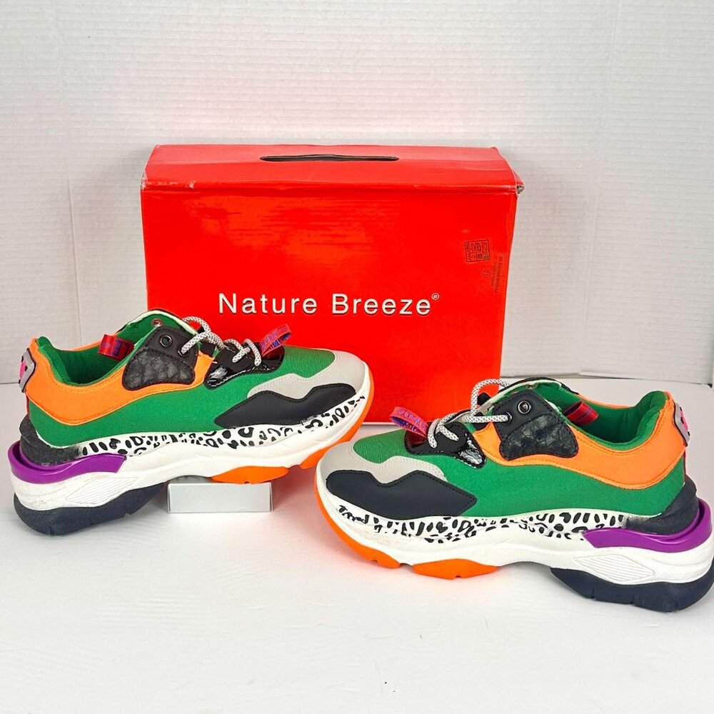 Nature Breeze Heily-02 Multicolor Platform Chunky Sneakers Womens Size 11 NWB